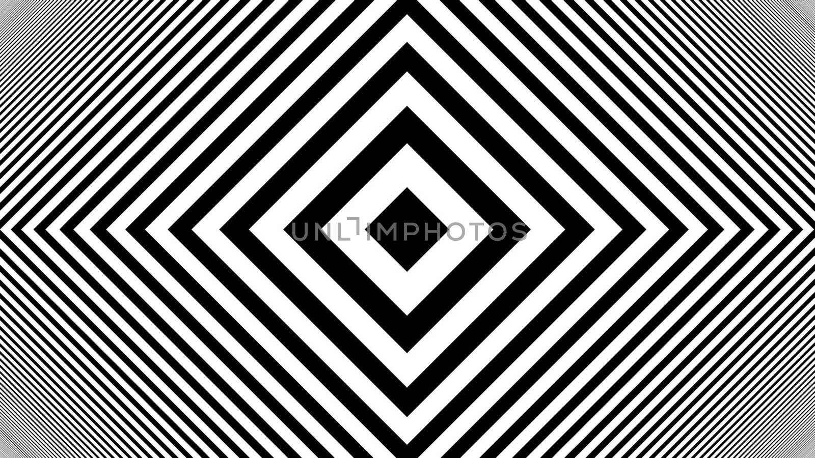Hypnotic Rhythmic Movement Black And White stripes. 3d rendered