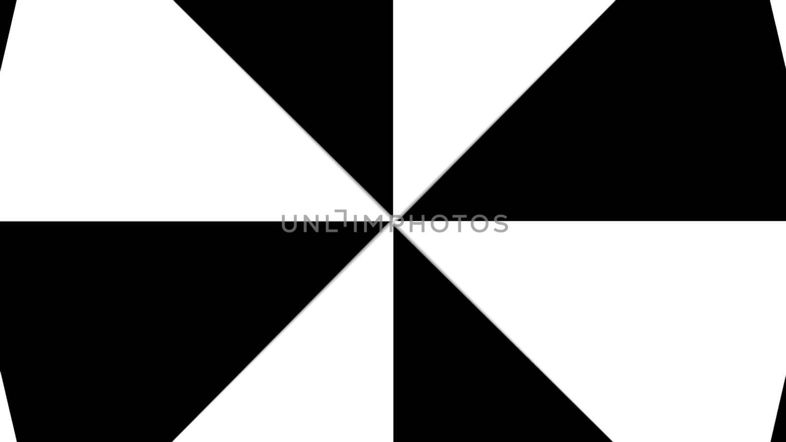 Hypnotic Rhythmic Movement Black And White triangles. 3d rendered