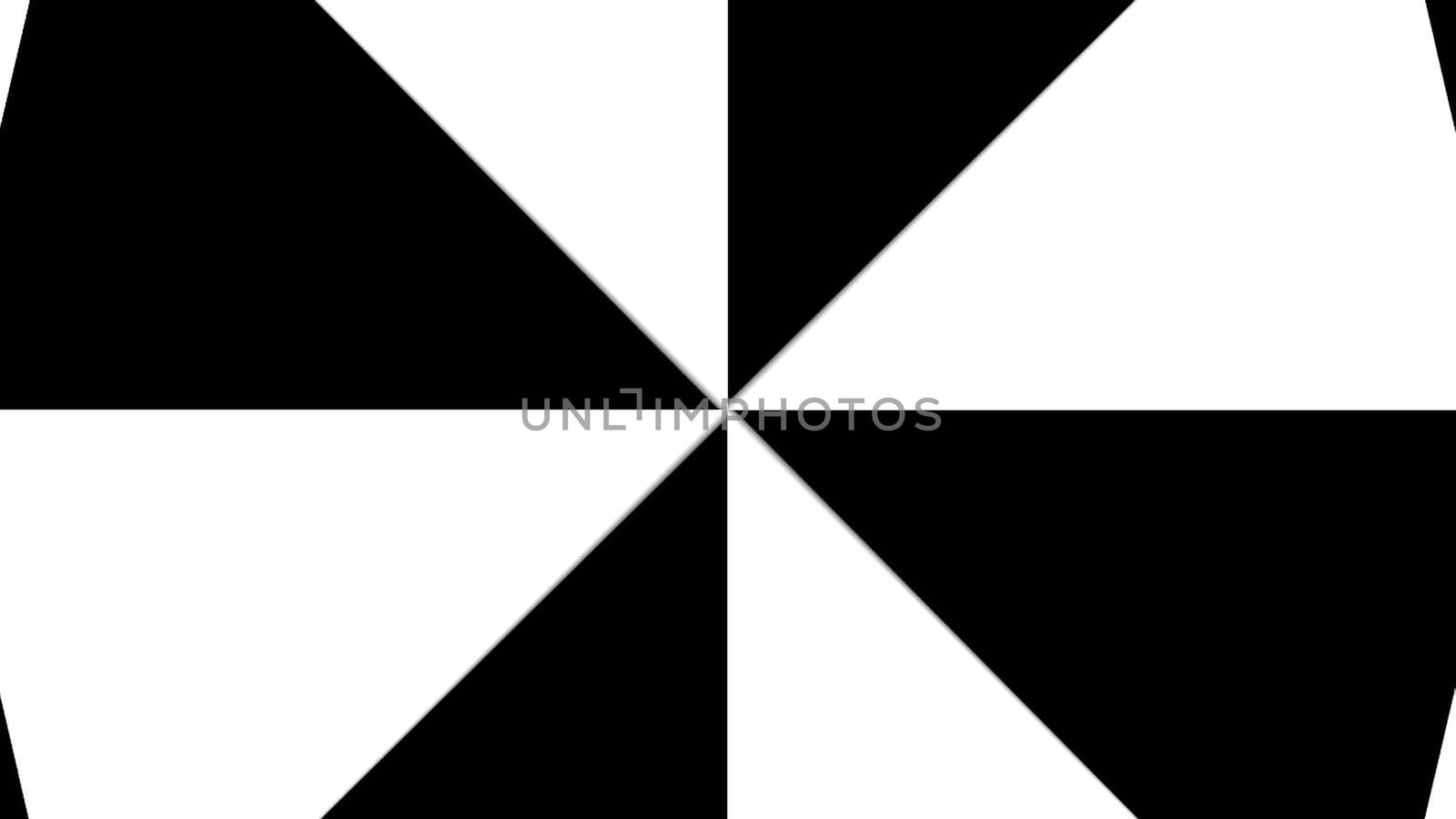 Hypnotic Rhythmic Movement Black And White triangles. 3d rendered