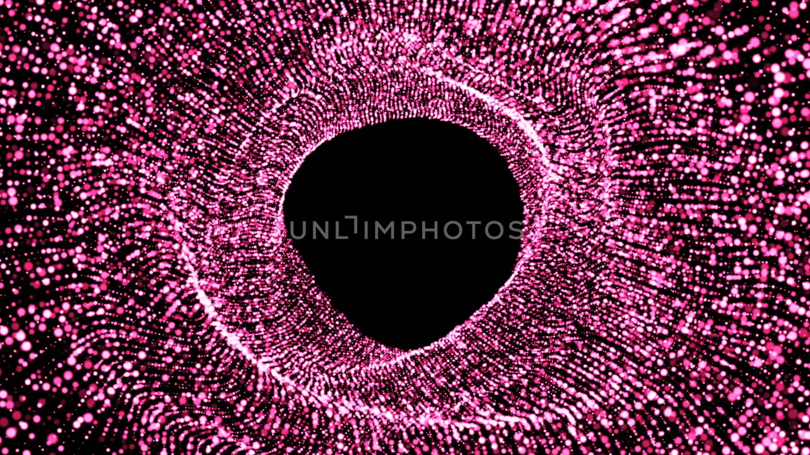 Abstract background with flow particles. Digital backdrop. 3d rendered