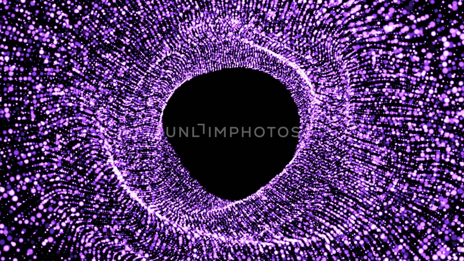 Abstract background with flow particles. Digital backdrop. 3d rendered