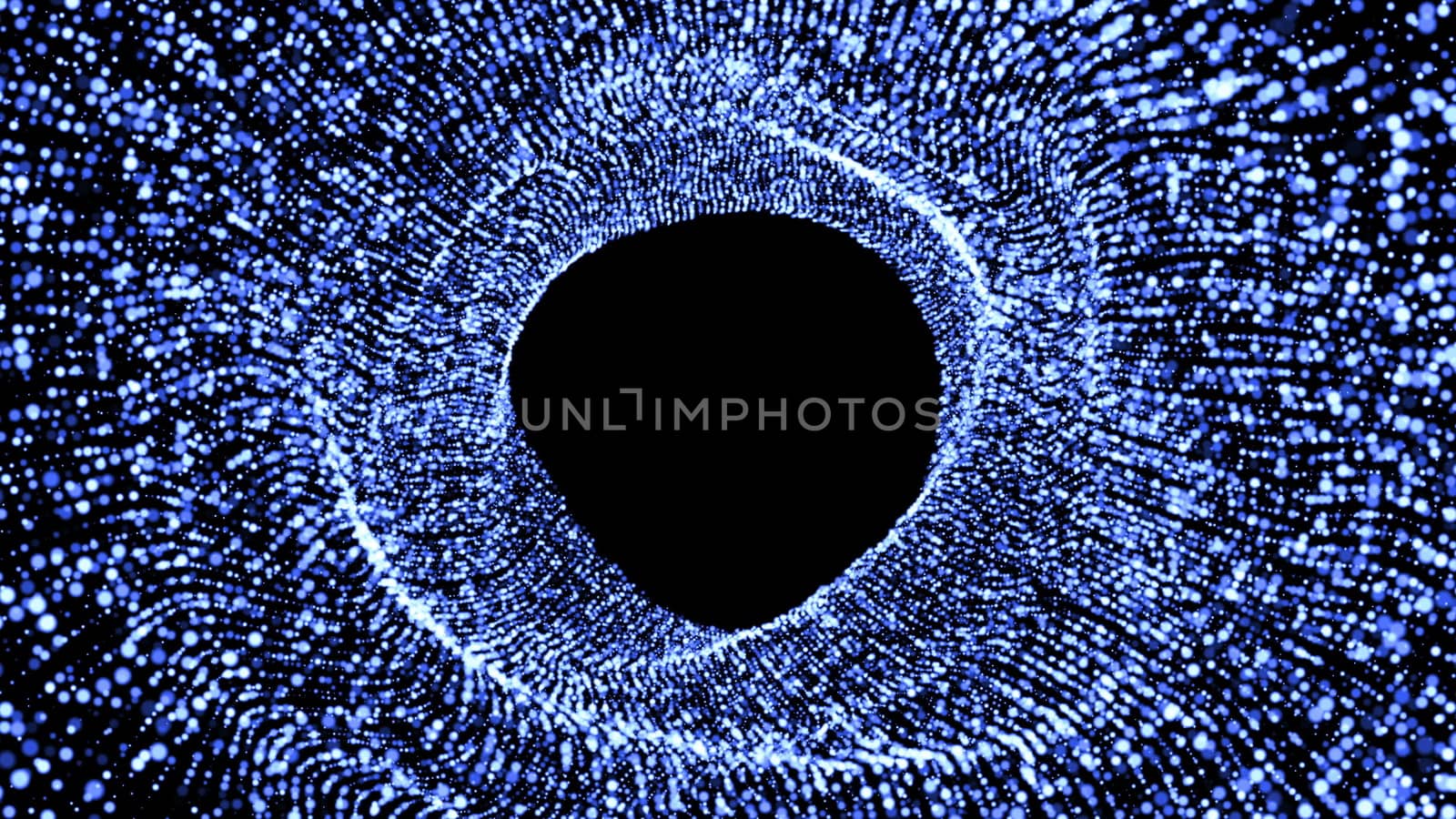 Abstract background with flow particles. Digital backdrop. 3d rendered