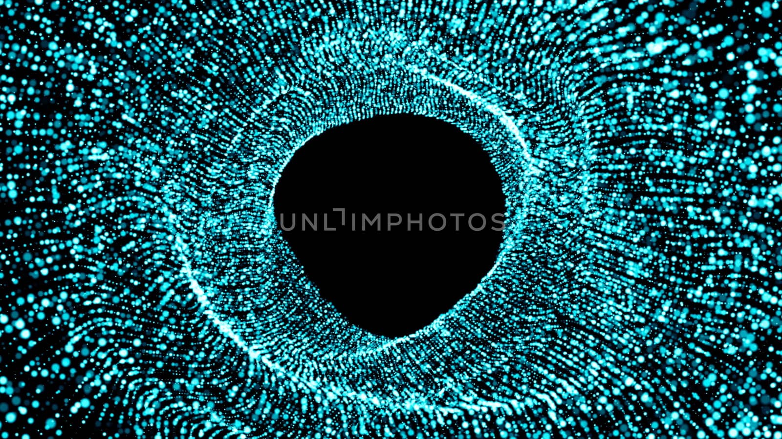 Abstract background with flow particles. Digital backdrop. 3d rendered