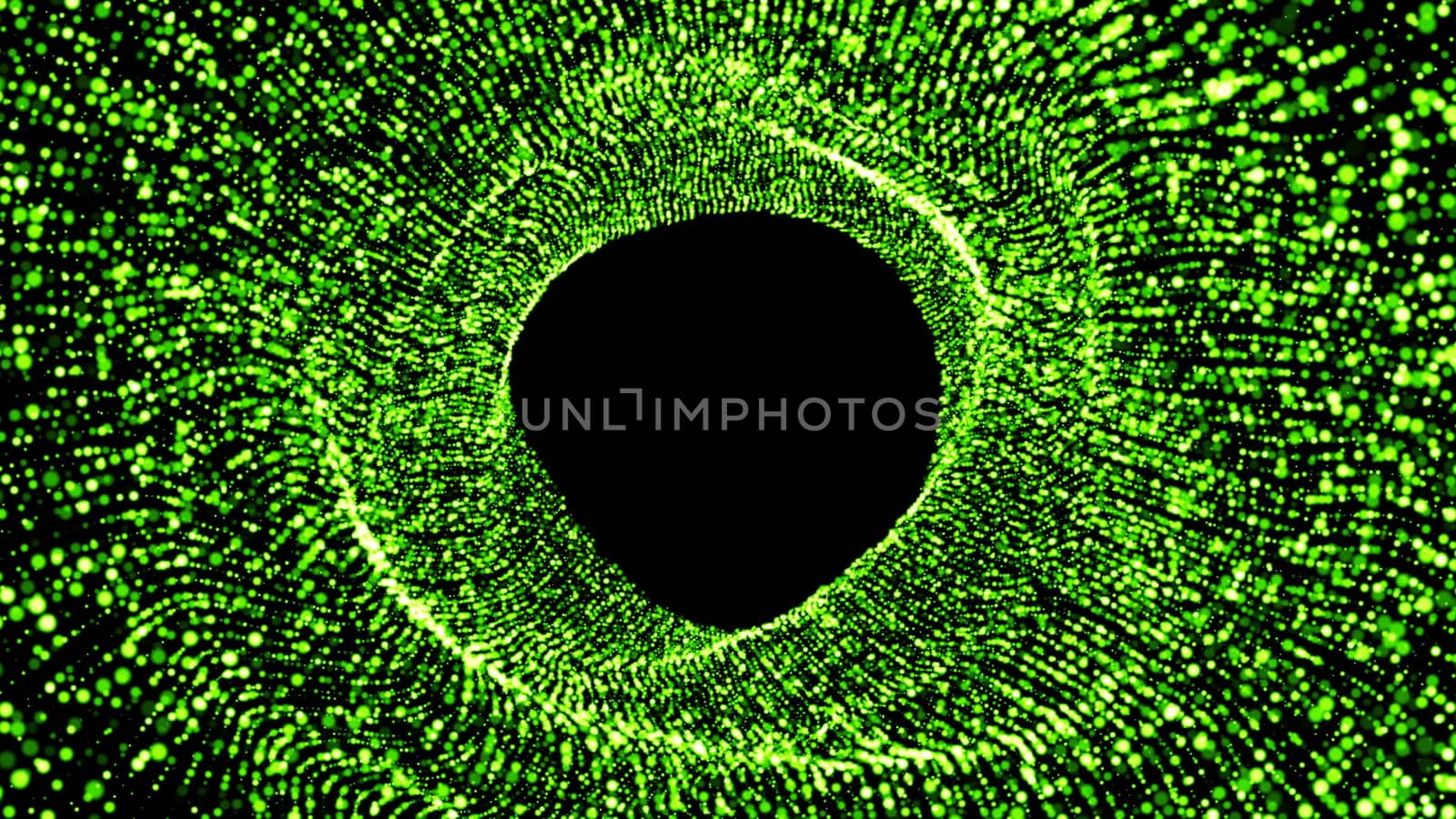 Abstract background with flow particles. Digital backdrop. 3d rendered