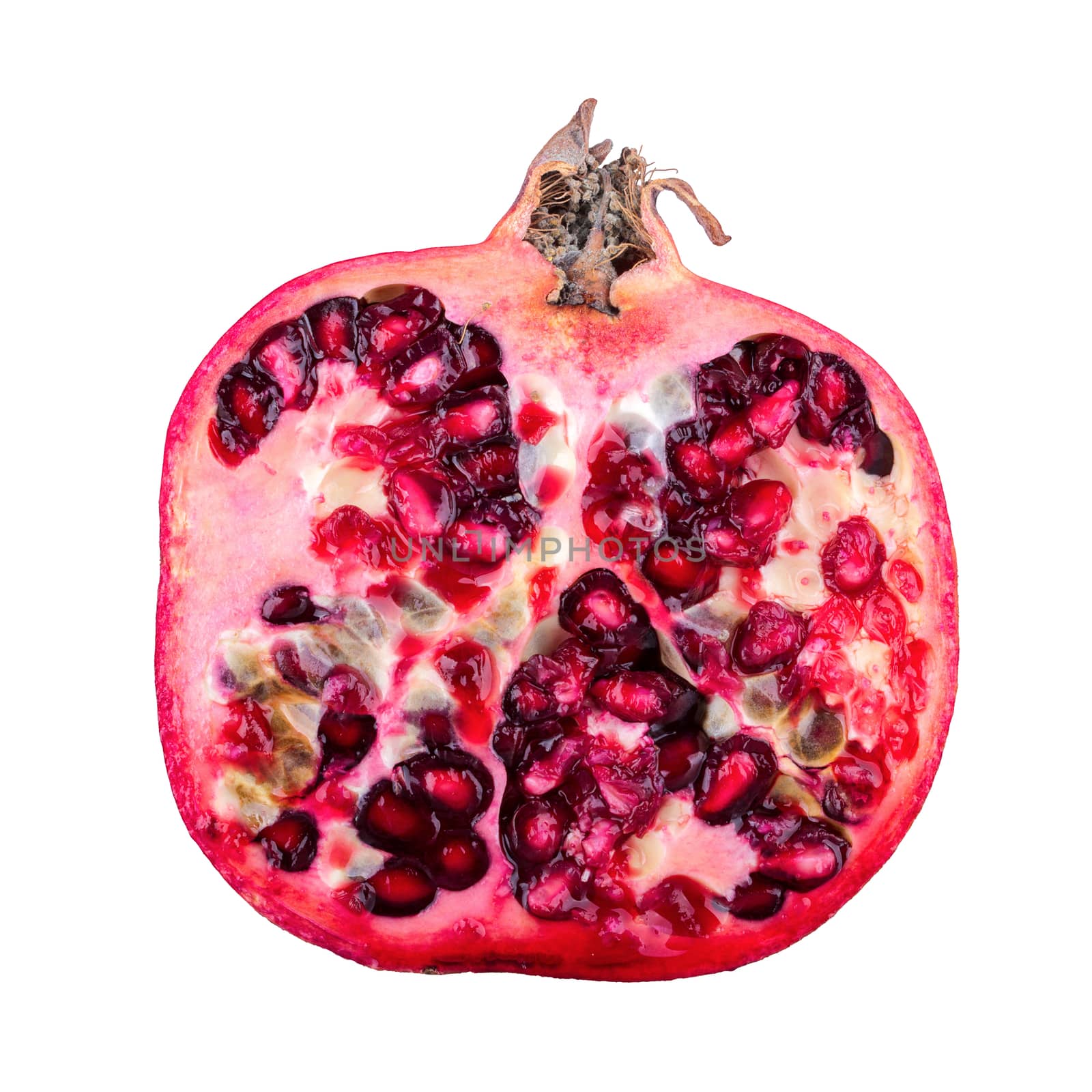 Half of pomegranate isolated on a white background