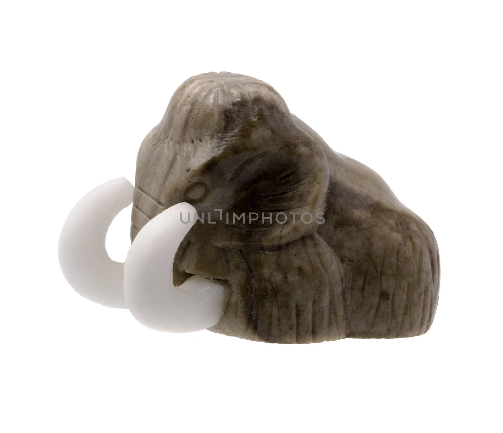 Mammoth Stone Figurine on white Background