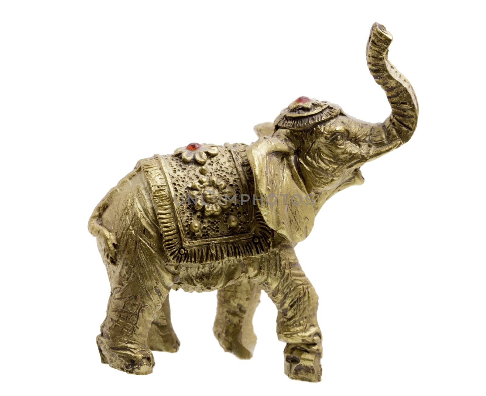 Elephant Gold Figure on a white background 