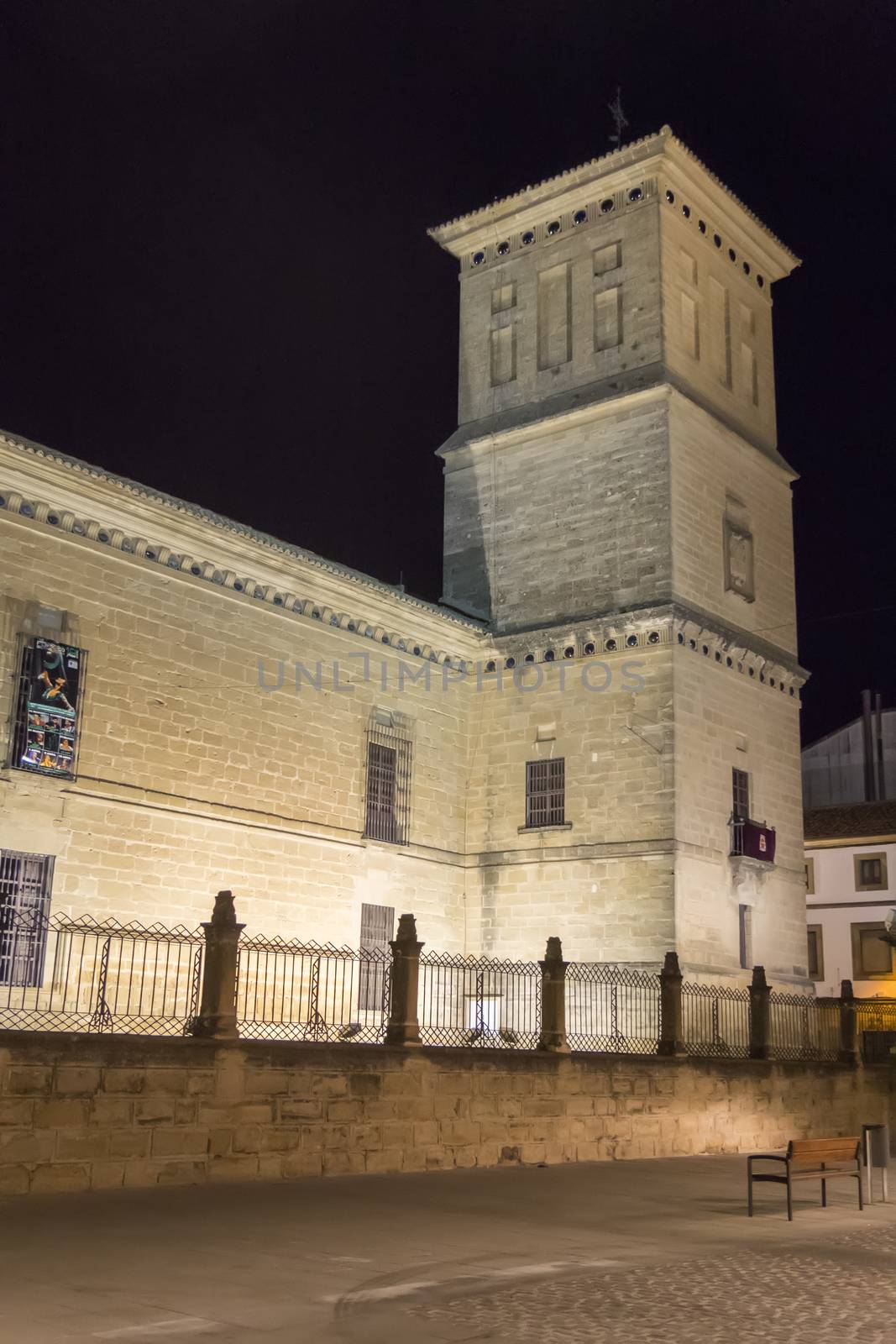 Hospital de Santiago at night, Ubeda, Jaen, Spain