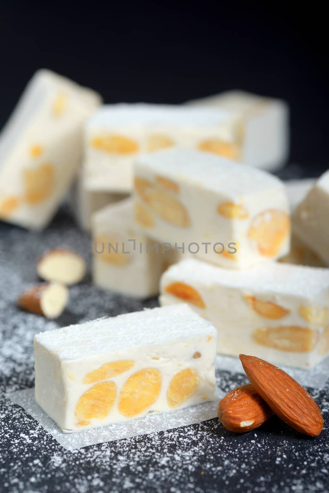 White nougat with almonds by mady70