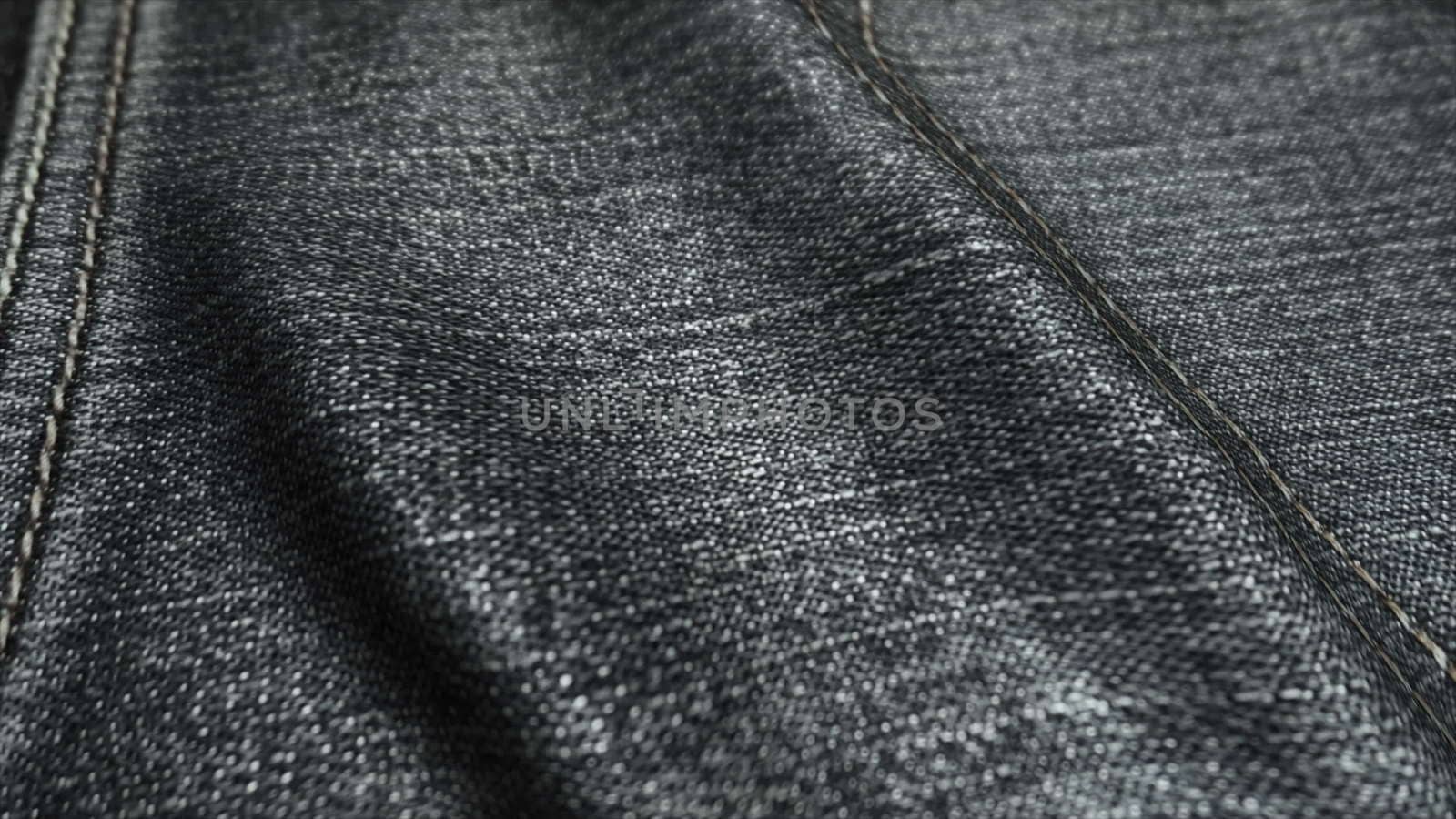 Realistic jeans waving in the wind. Abstract background Ultra-HD resolution. Close-up fabric texture. Seamless loop by nolimit046