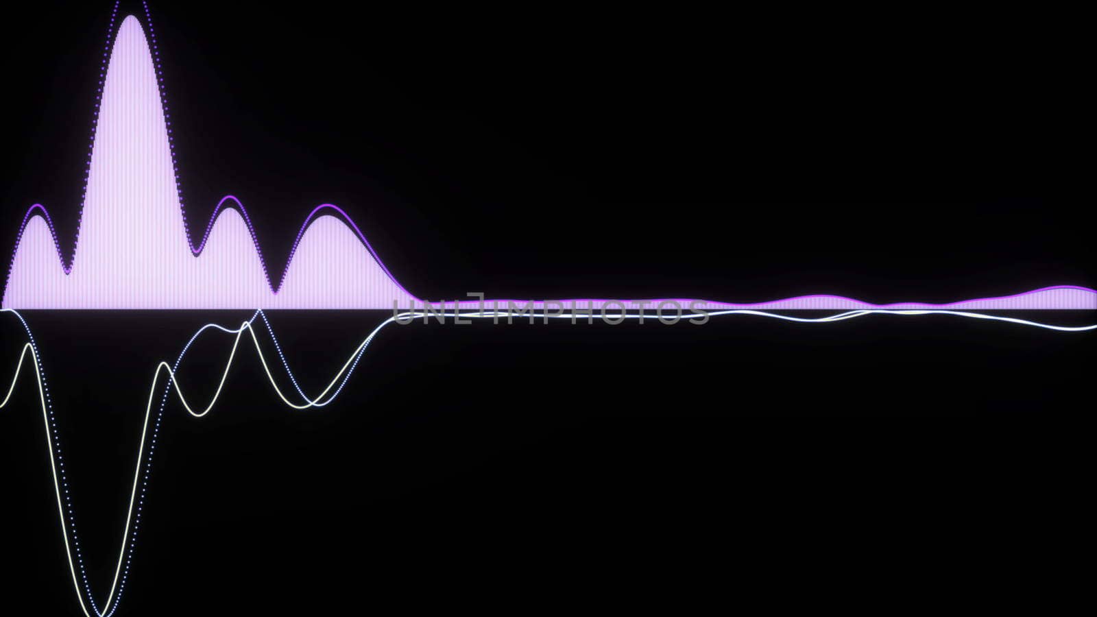 Audio wave forms diagrams equaliser background 3D rendering by nolimit046