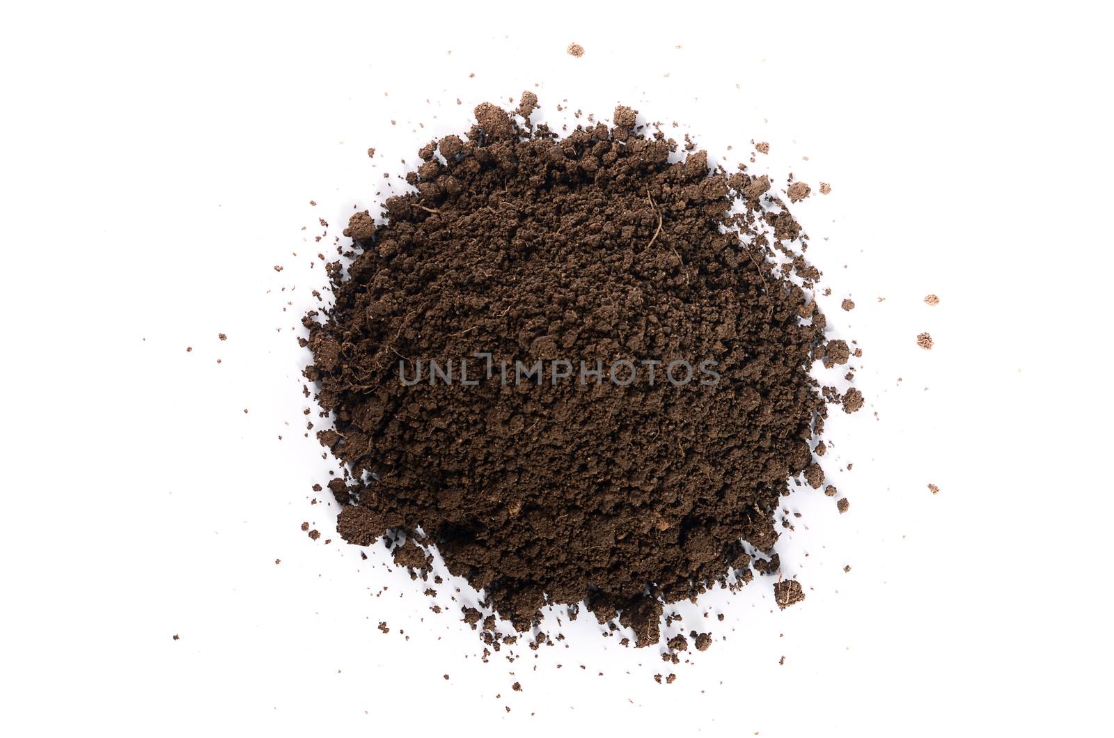 The ground closeup isolated on white background