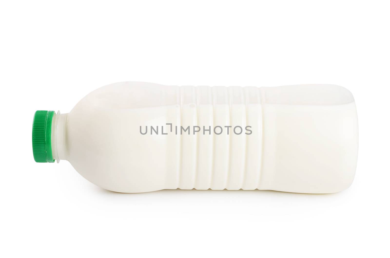 Milk in plastic packaging isolated on white background