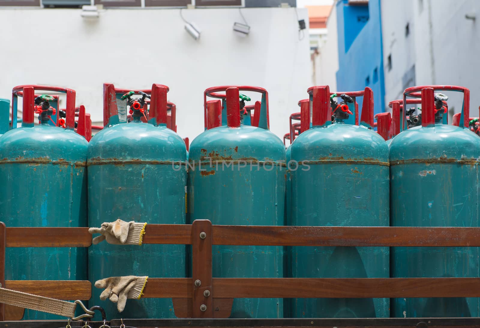 LPG cooking gas tank cylinders Consumers for household appliances and restaurants.