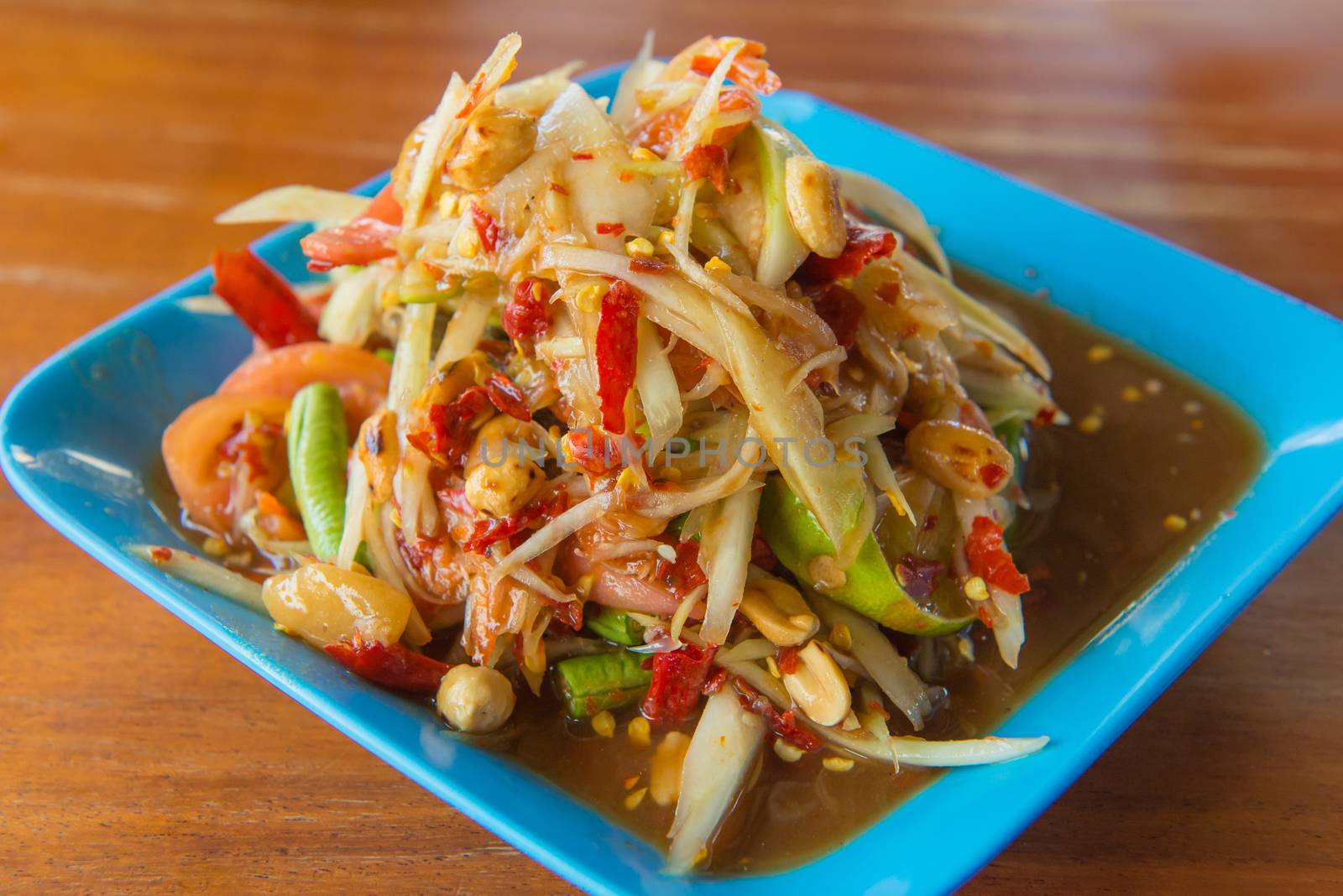 papaya salad of spicy Thai food style.