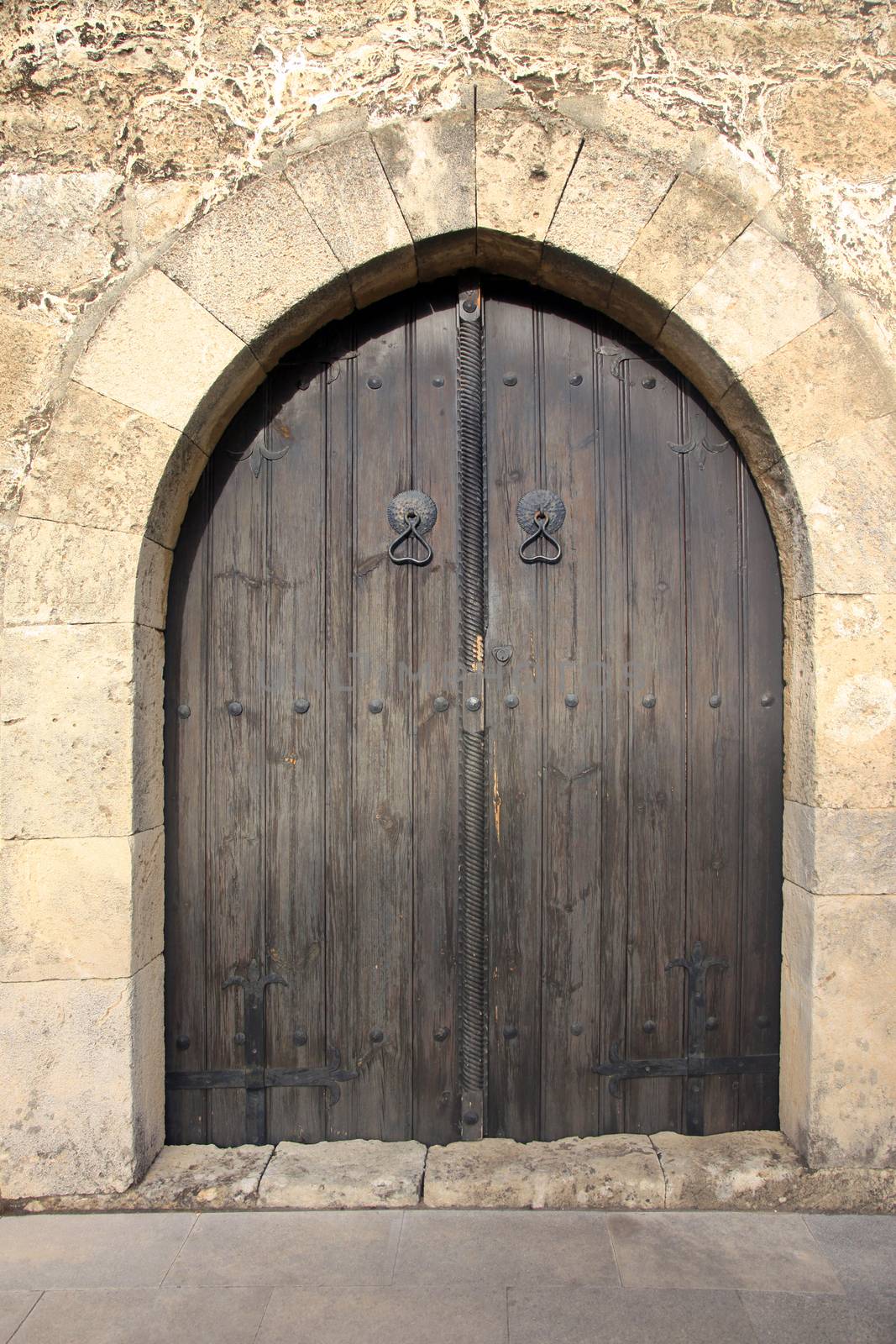 Old door in city of Paralimni