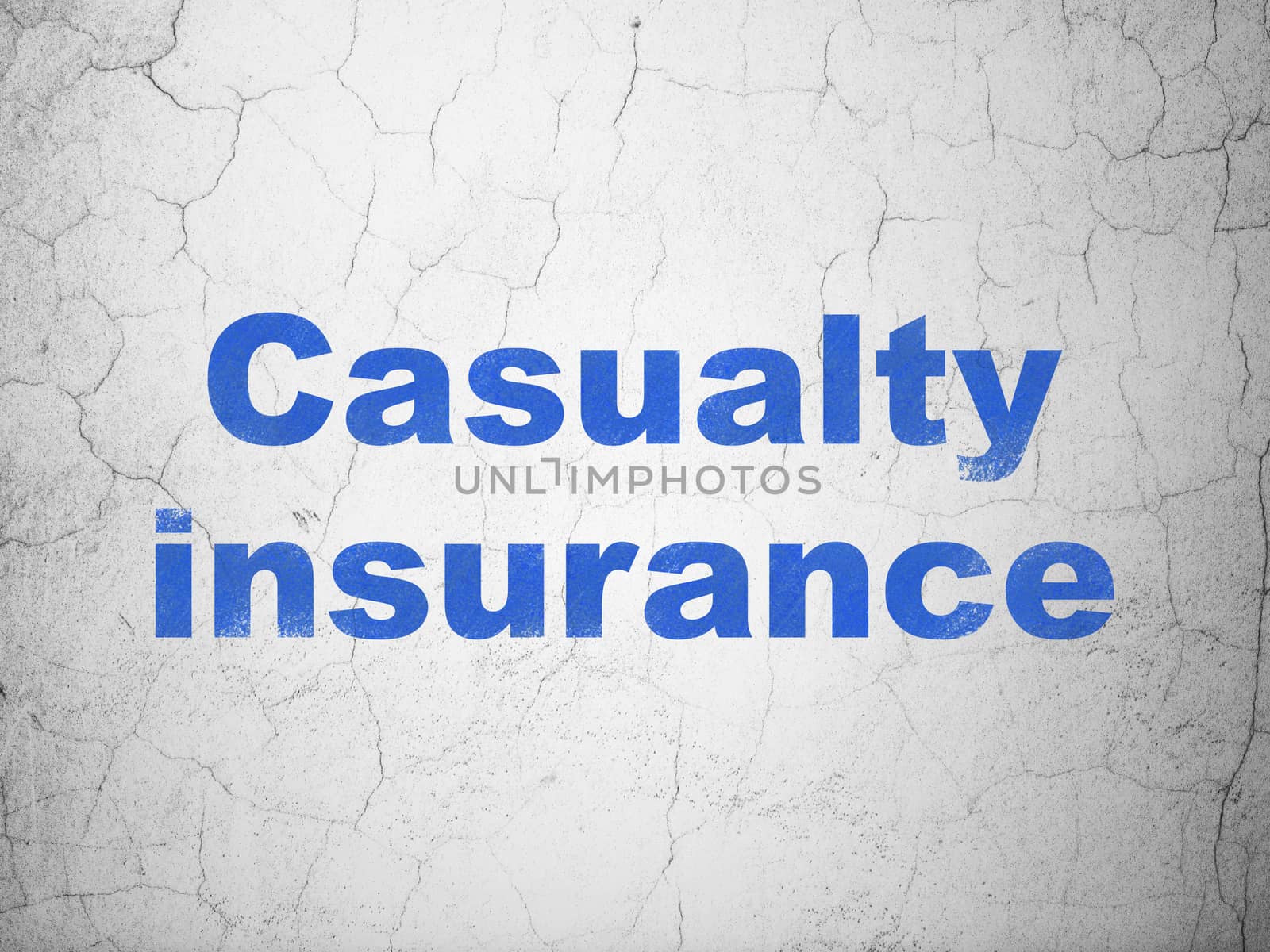Insurance concept: Blue Casualty Insurance on textured concrete wall background