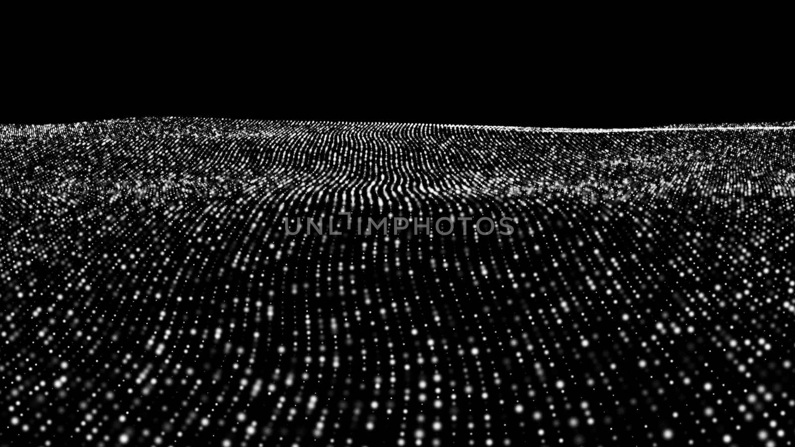 Abstract digital landscape. CG background. 3d illustration