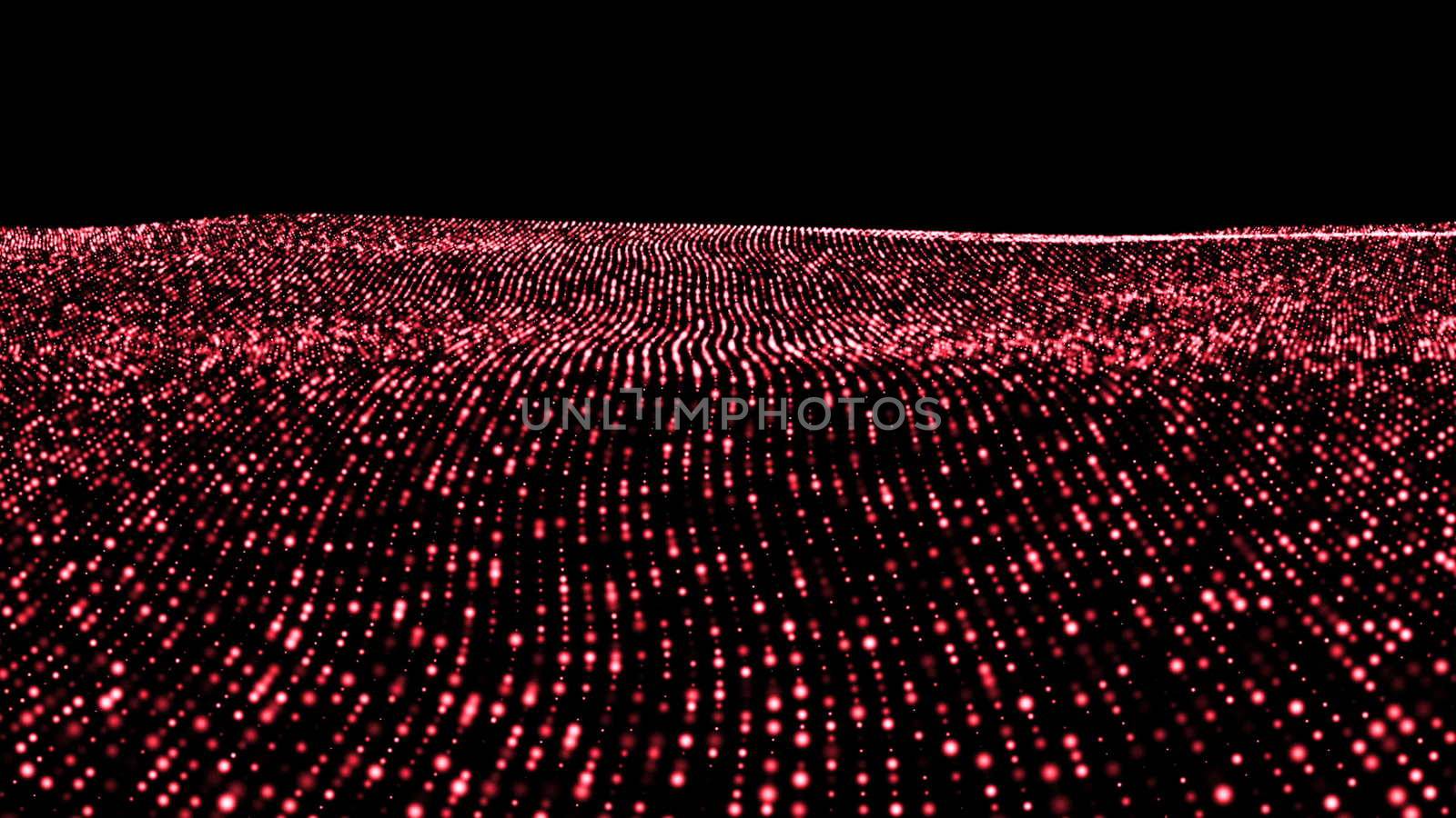Abstract digital landscape. CG background. 3d illustration
