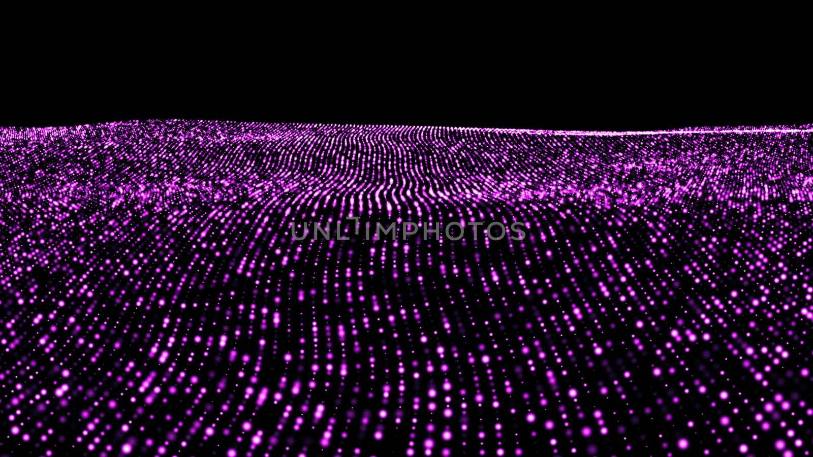 Abstract digital landscape. CG background. 3d illustration