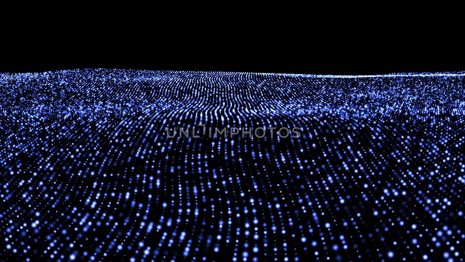 Abstract digital landscape. CG background. 3d illustration