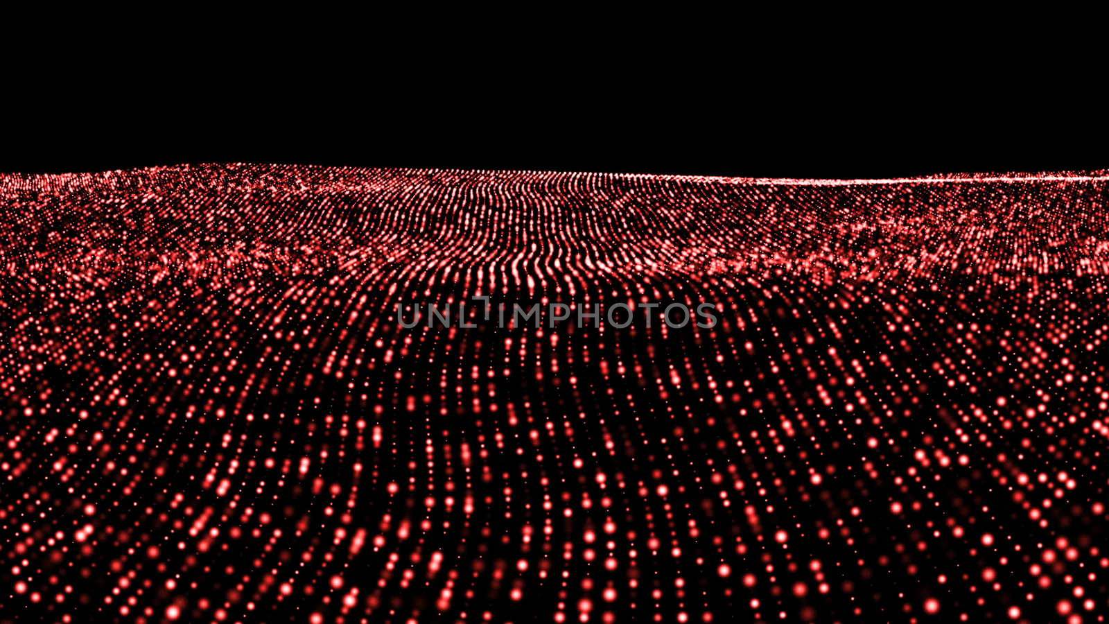 Abstract digital landscape. CG background. 3d illustration