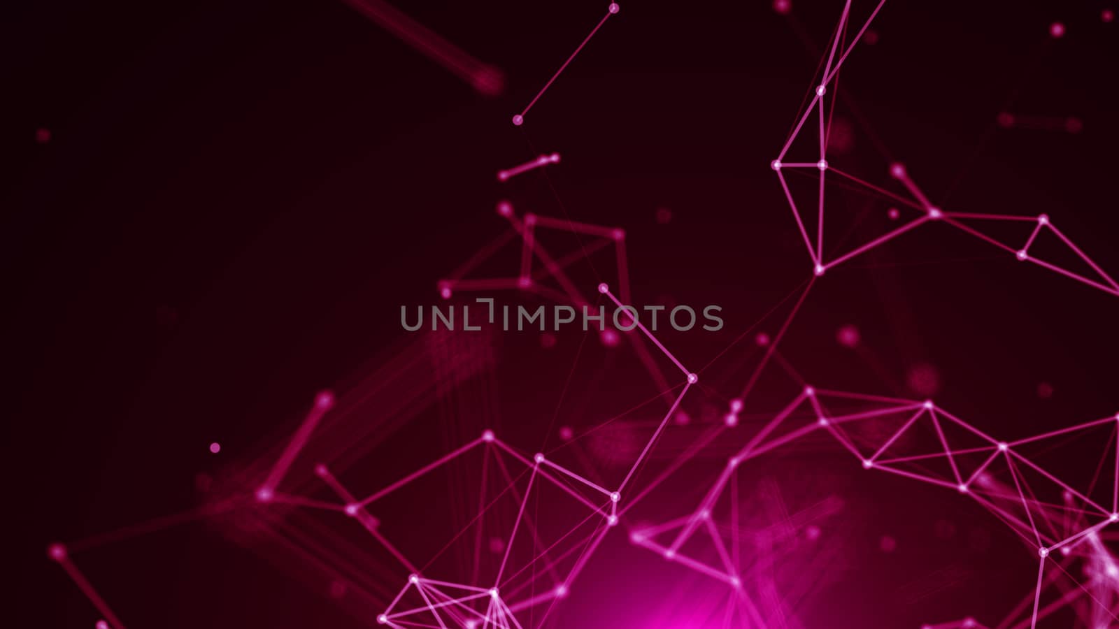 Abstract connected dots. Technology background. 3d illustration