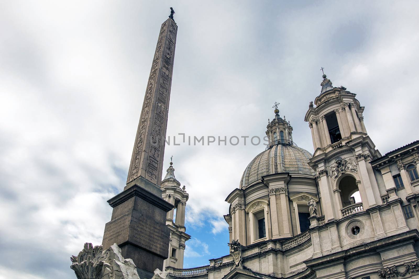 Egyptian obelisk and Sant Agnese Church in Rome by rarrarorro