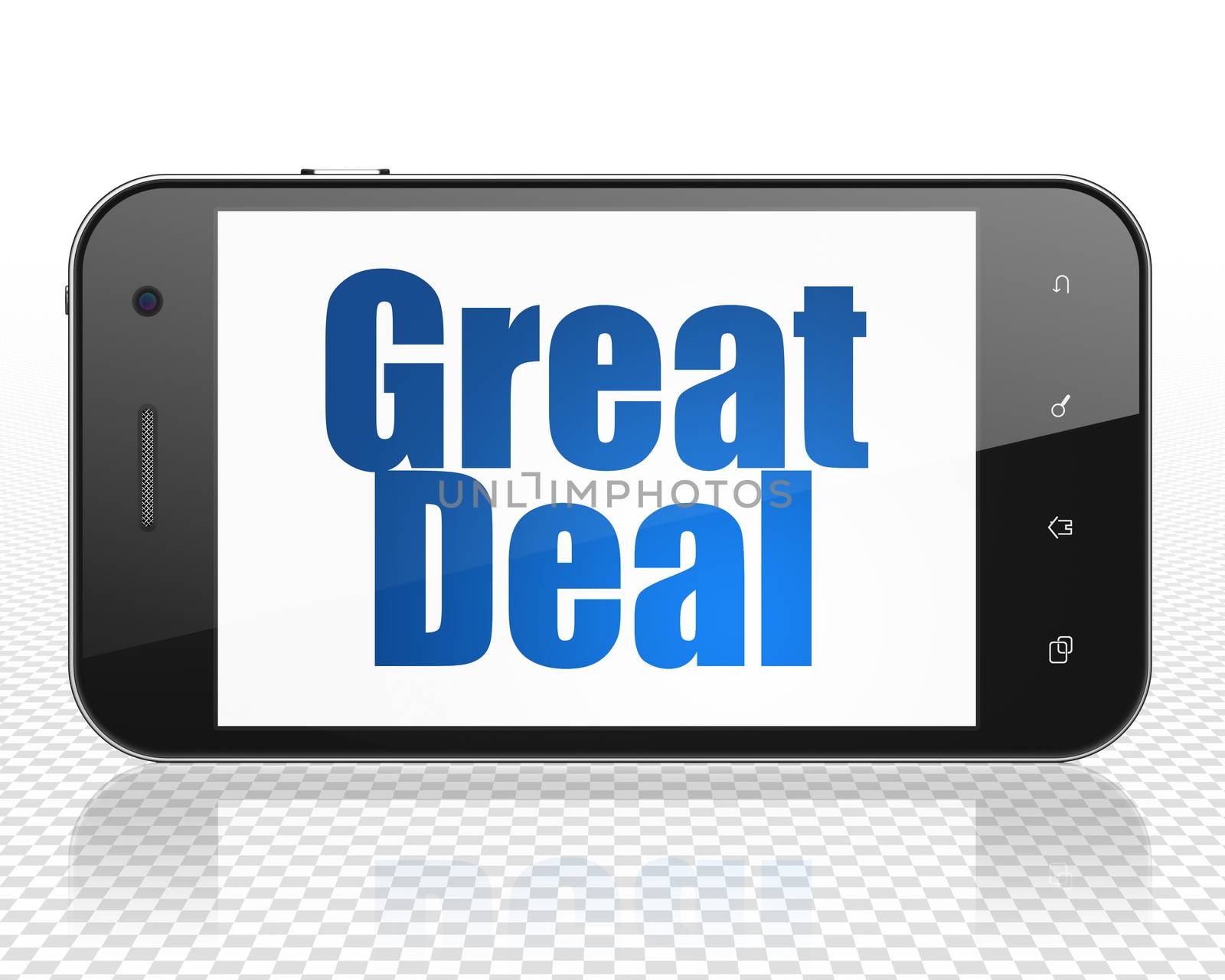 Finance concept: Smartphone with Great Deal on display by maxkabakov
