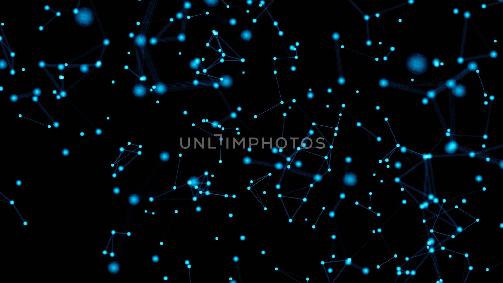 Abstract background with connected dots. Digital backdrop. 3d render