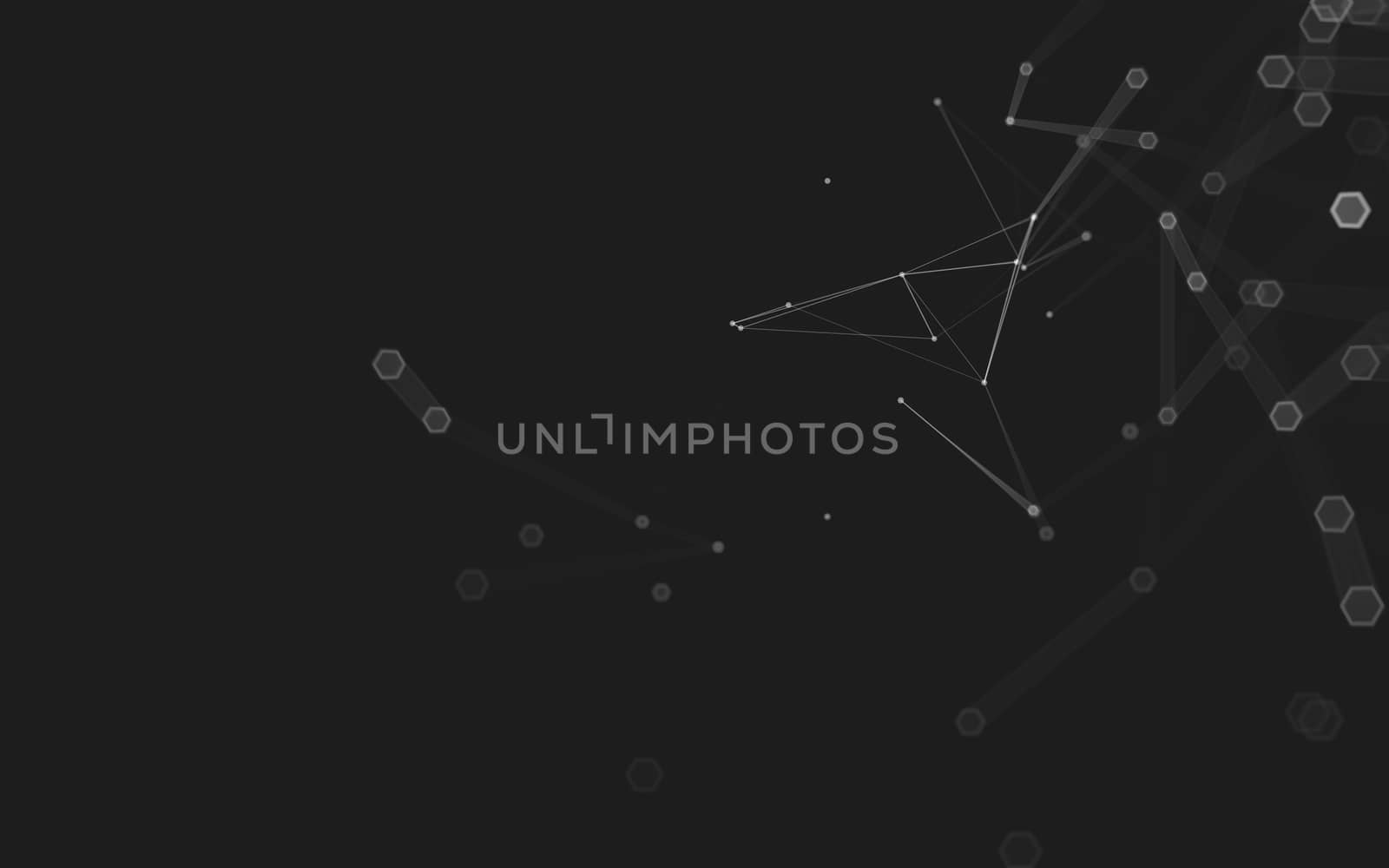 Abstract polygonal space low poly dark background with connecting dots and lines. Connection structure. 3d rendering