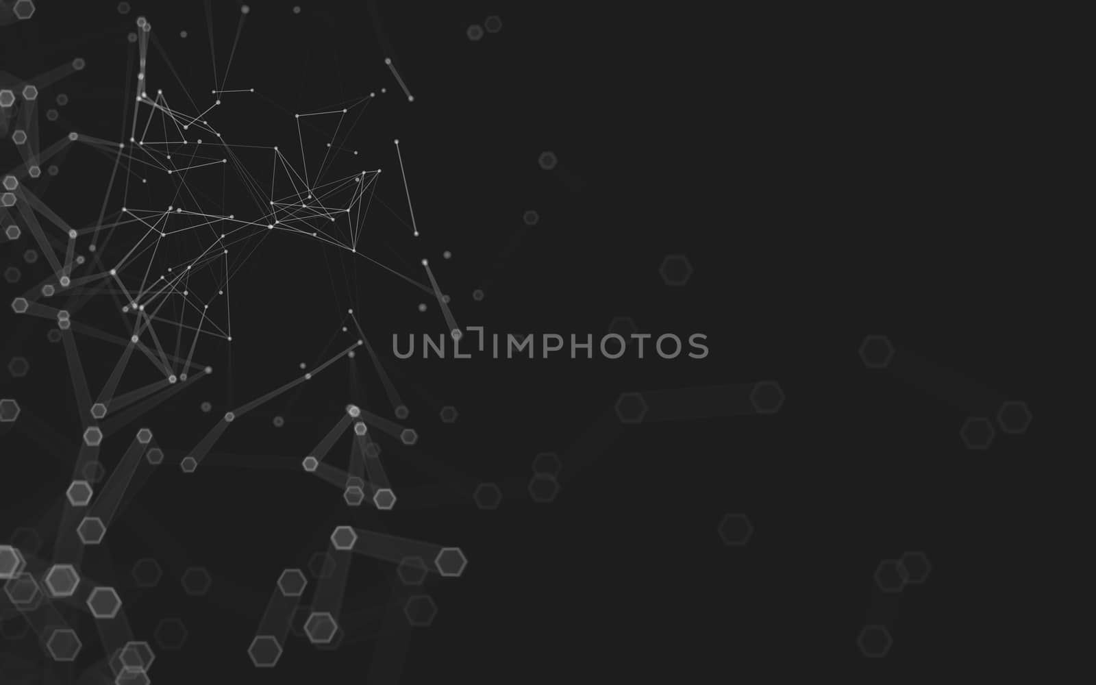 Abstract polygonal space low poly dark background with connecting dots and lines. Connection structure. 3d rendering