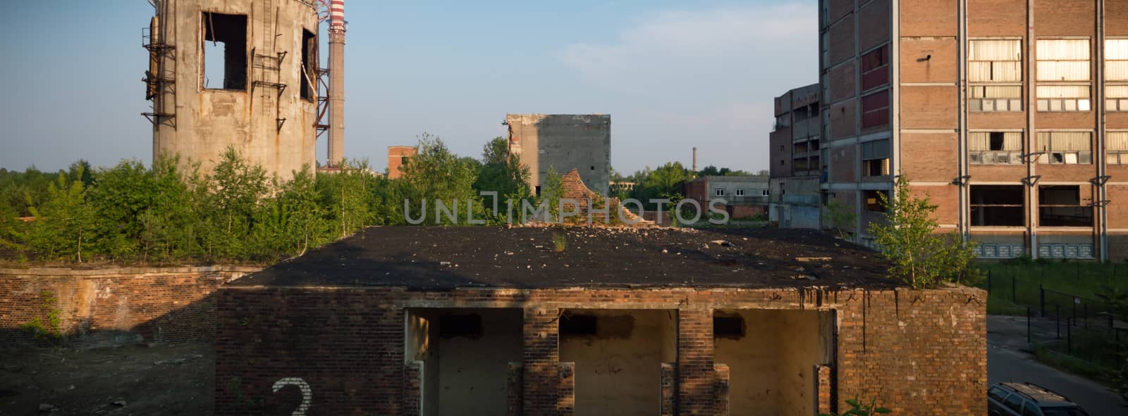 ruins of a very heavily polluted industrial factory, industrial series