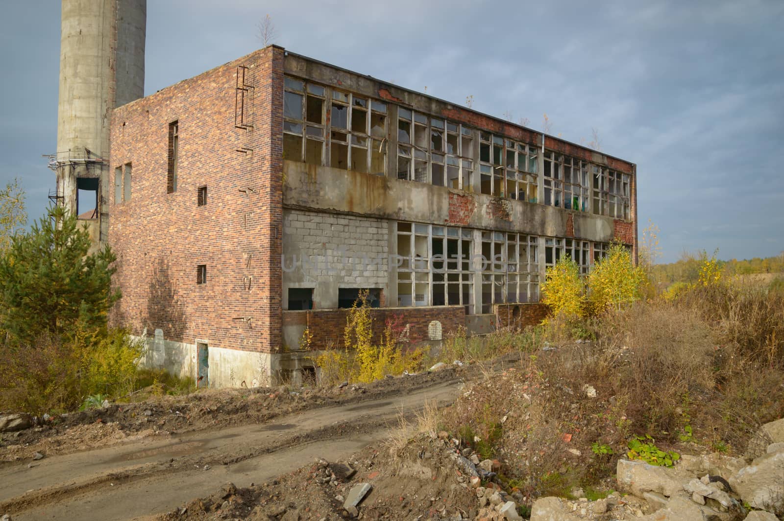 ruins of a very heavily polluted industrial factory, industrial series