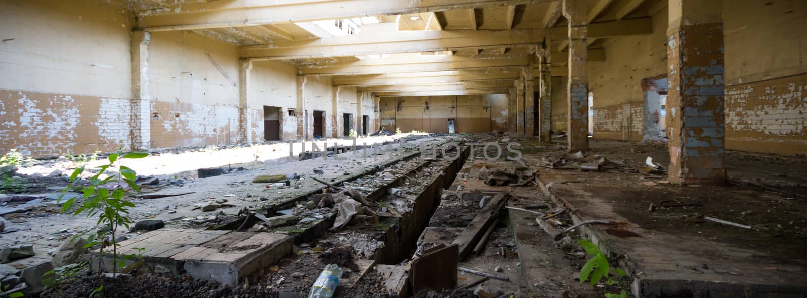 ruins of a very heavily polluted industrial factory, industrial series