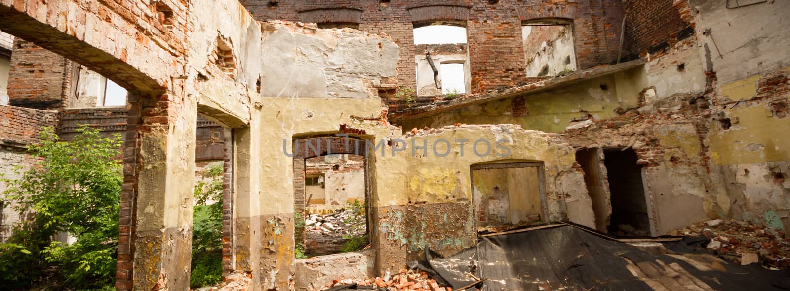 ruins of a very heavily polluted industrial factory, industrial series