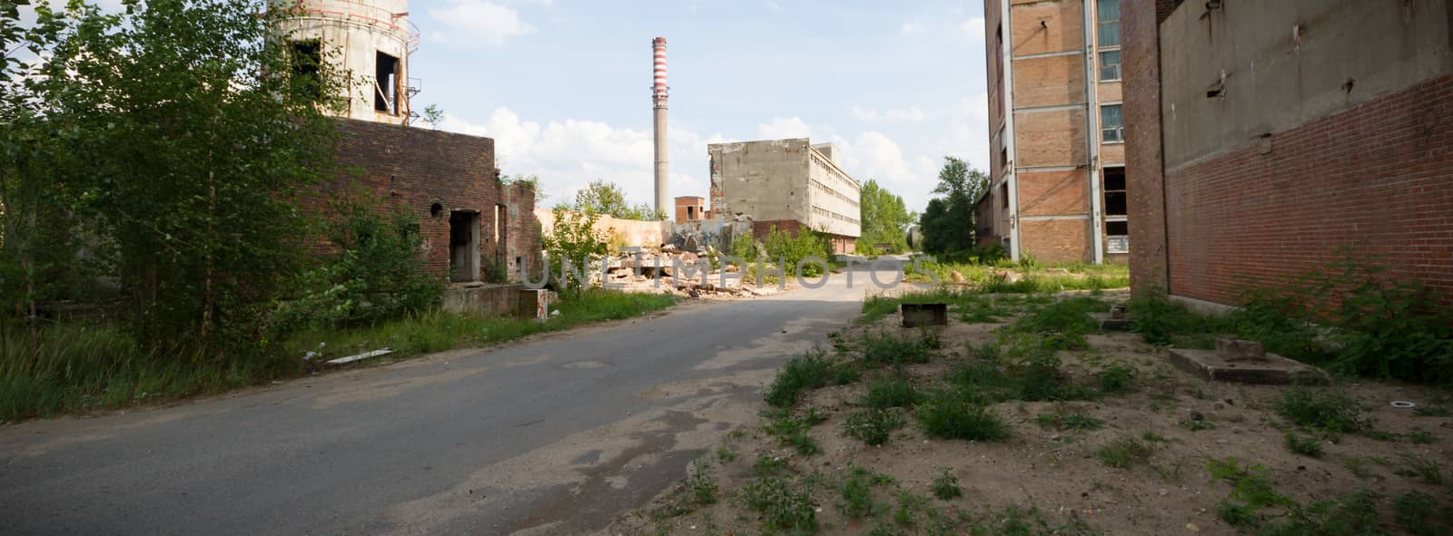 ruins of a very heavily polluted industrial factory, industrial series