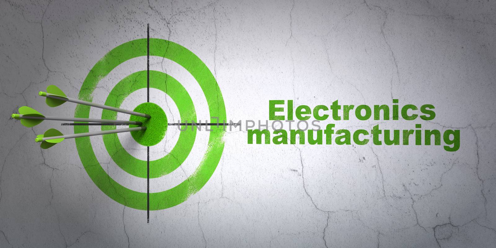 Industry concept: target and Electronics Manufacturing on wall background by maxkabakov