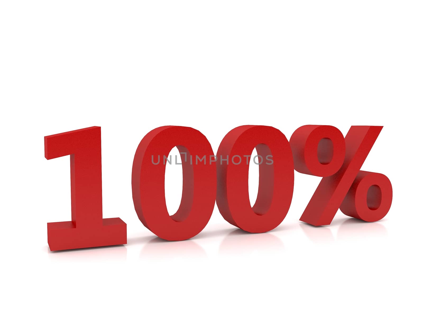 100 percent symbol,3D Rendering