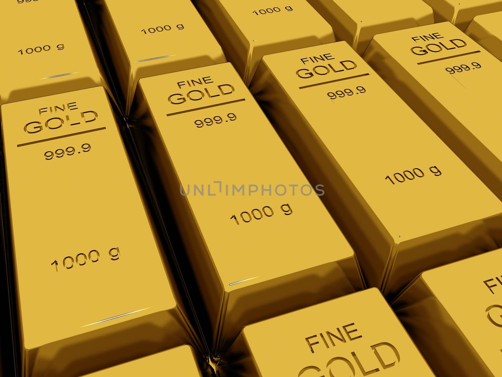 Stacked gold bars