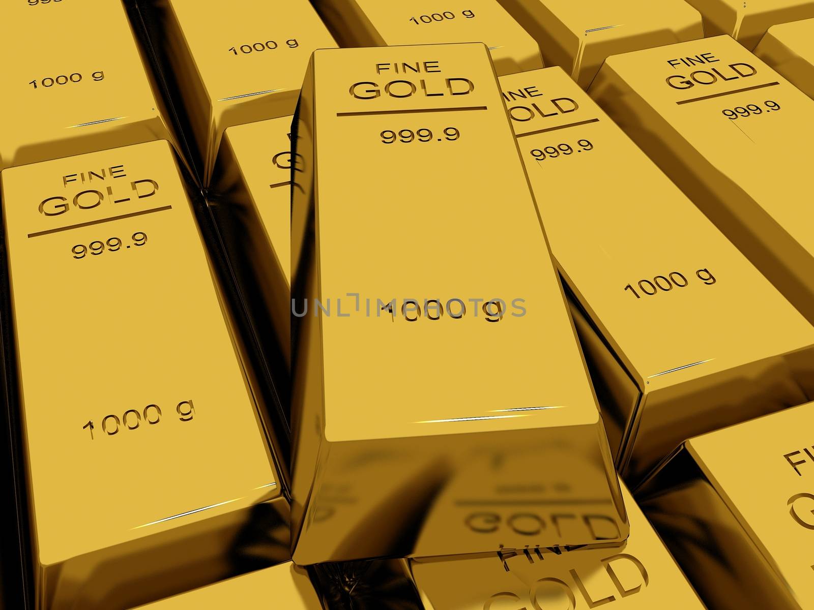 Stacked gold bars