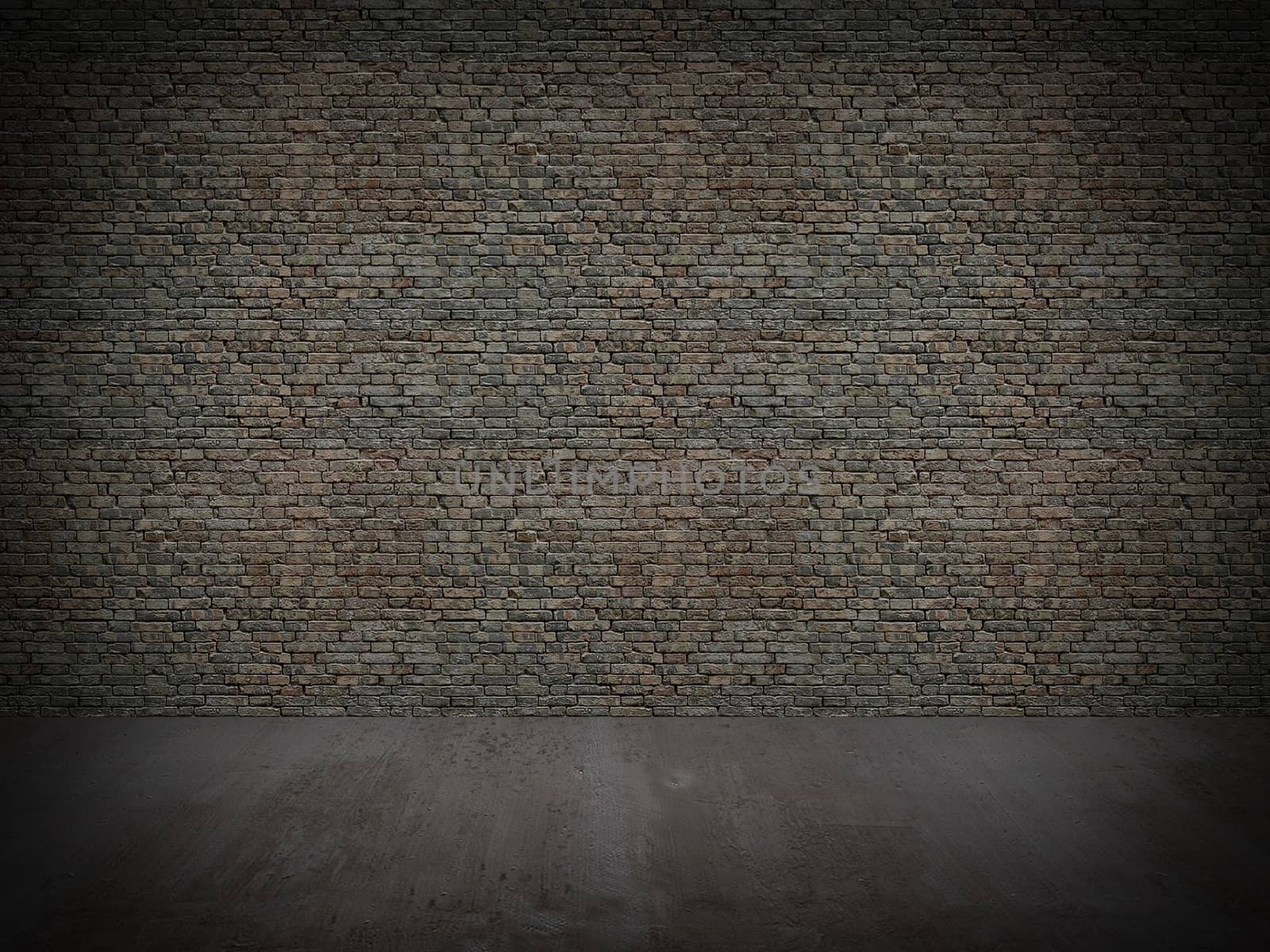 brick wall with concrete floor  background