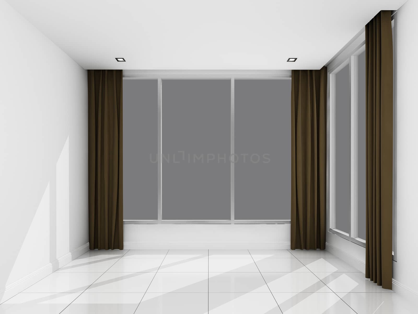 Empty white room ,3d