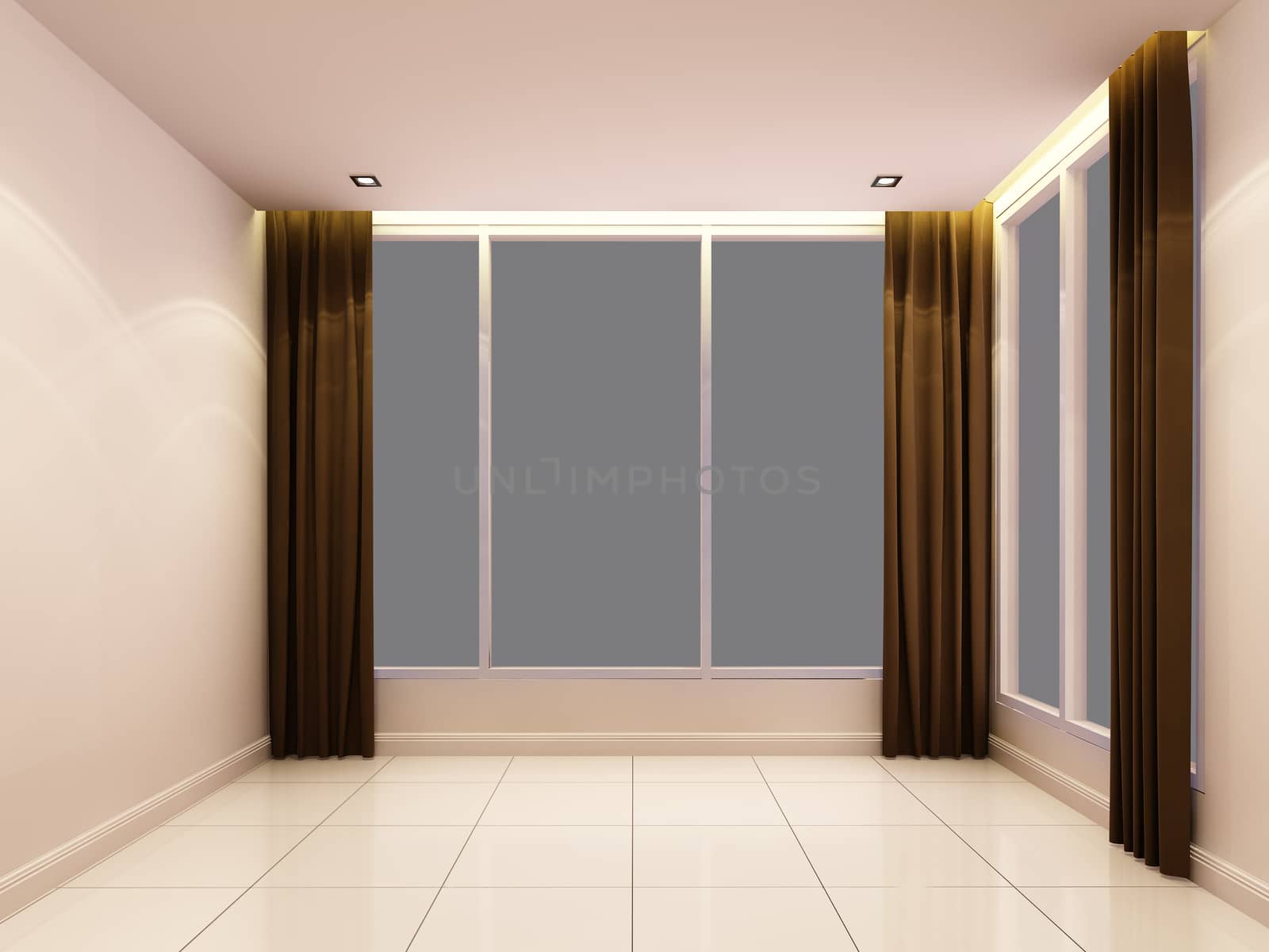 Empty white room ,3d