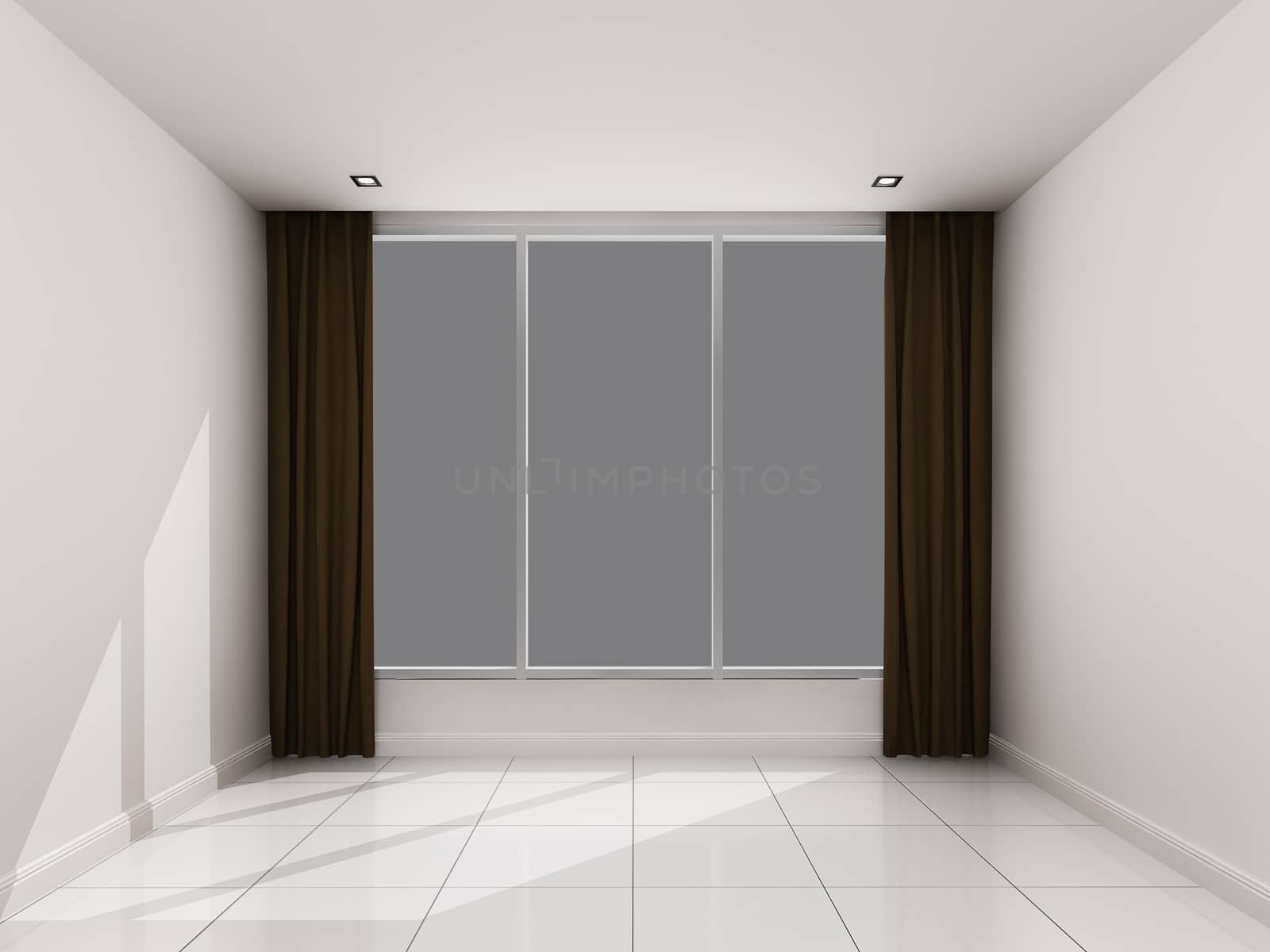 Empty white room ,3d