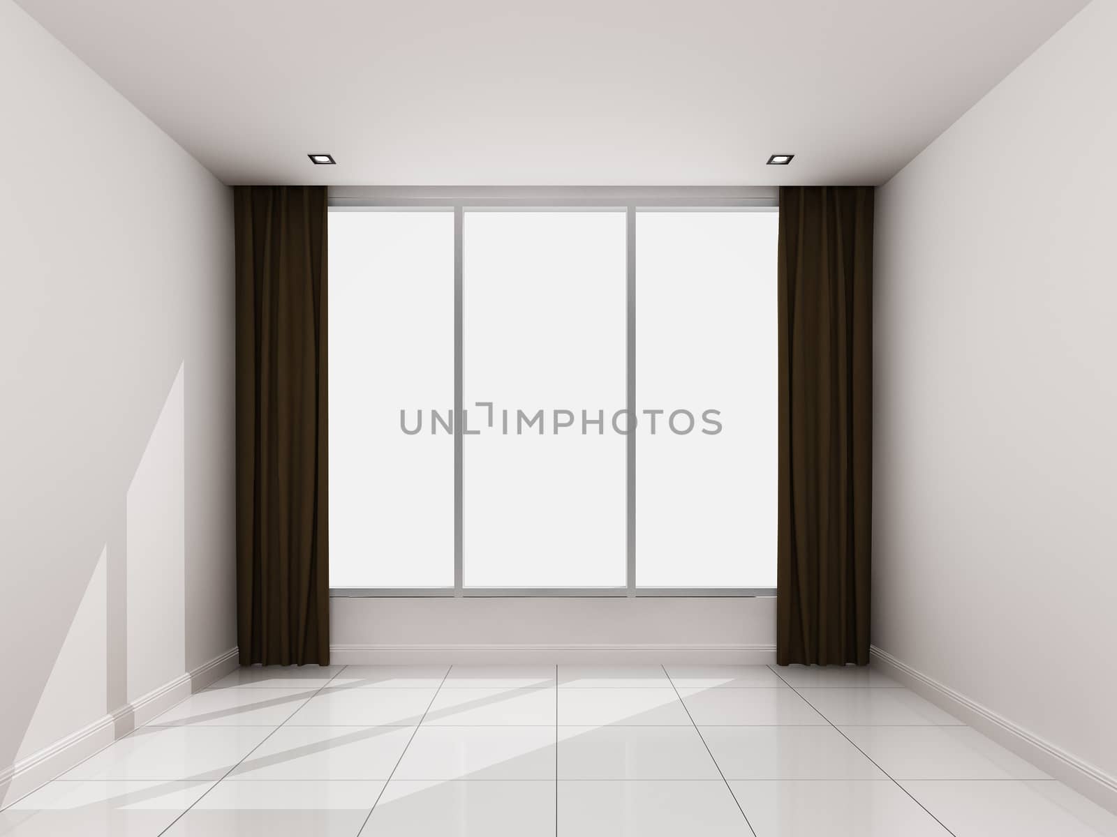Empty white room ,3d