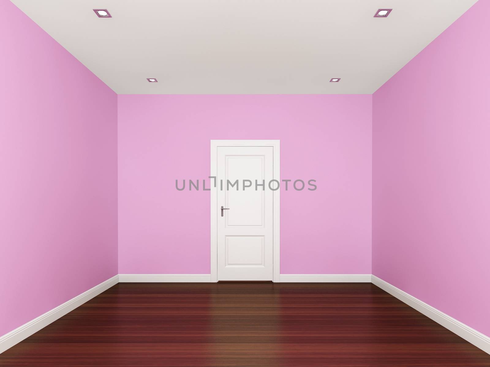 pink wall in a empty room
