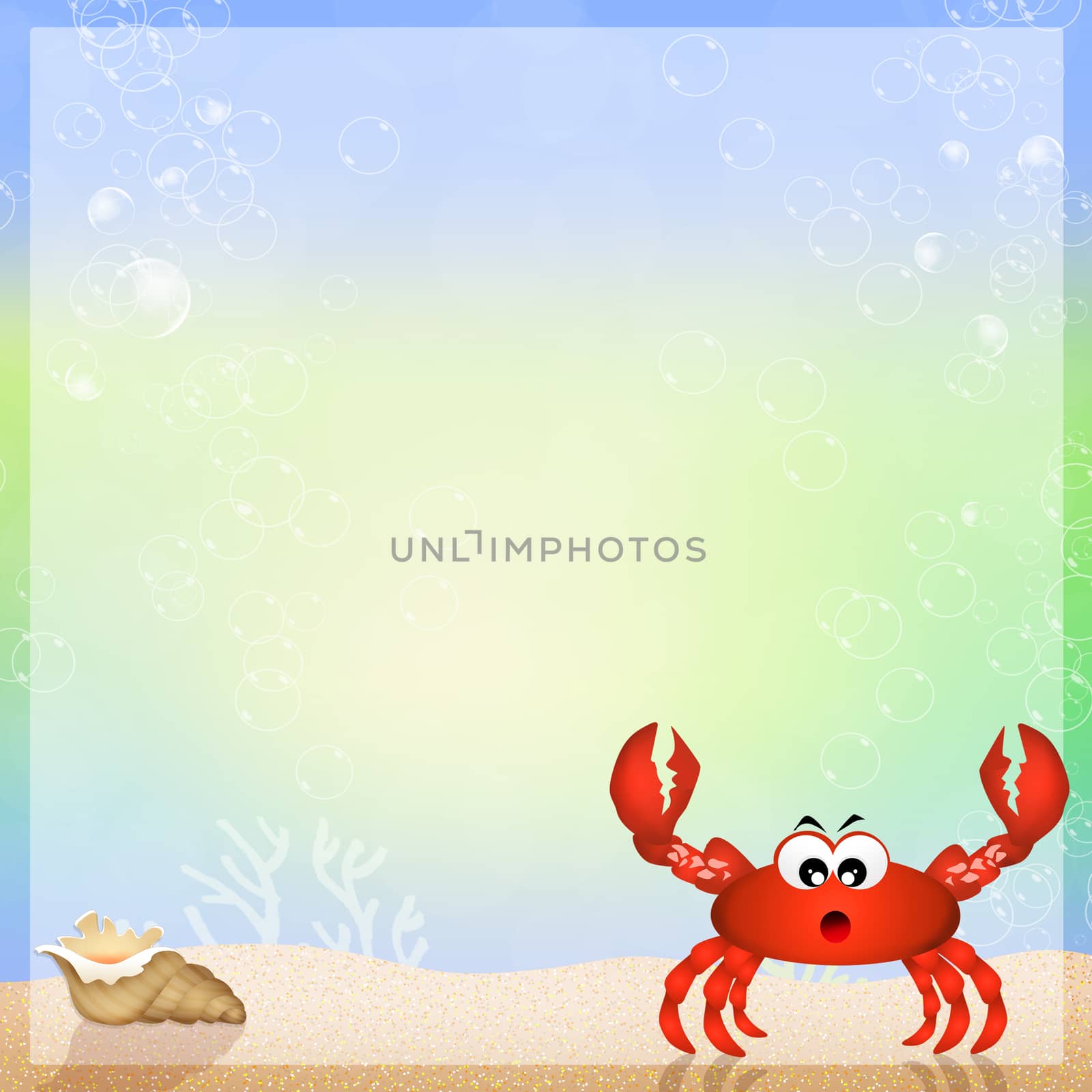 illustration of crab in the ocean