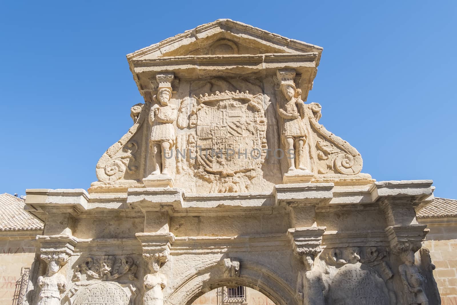 Santa Maria Fountain in Baeza, Jaen, Spain
