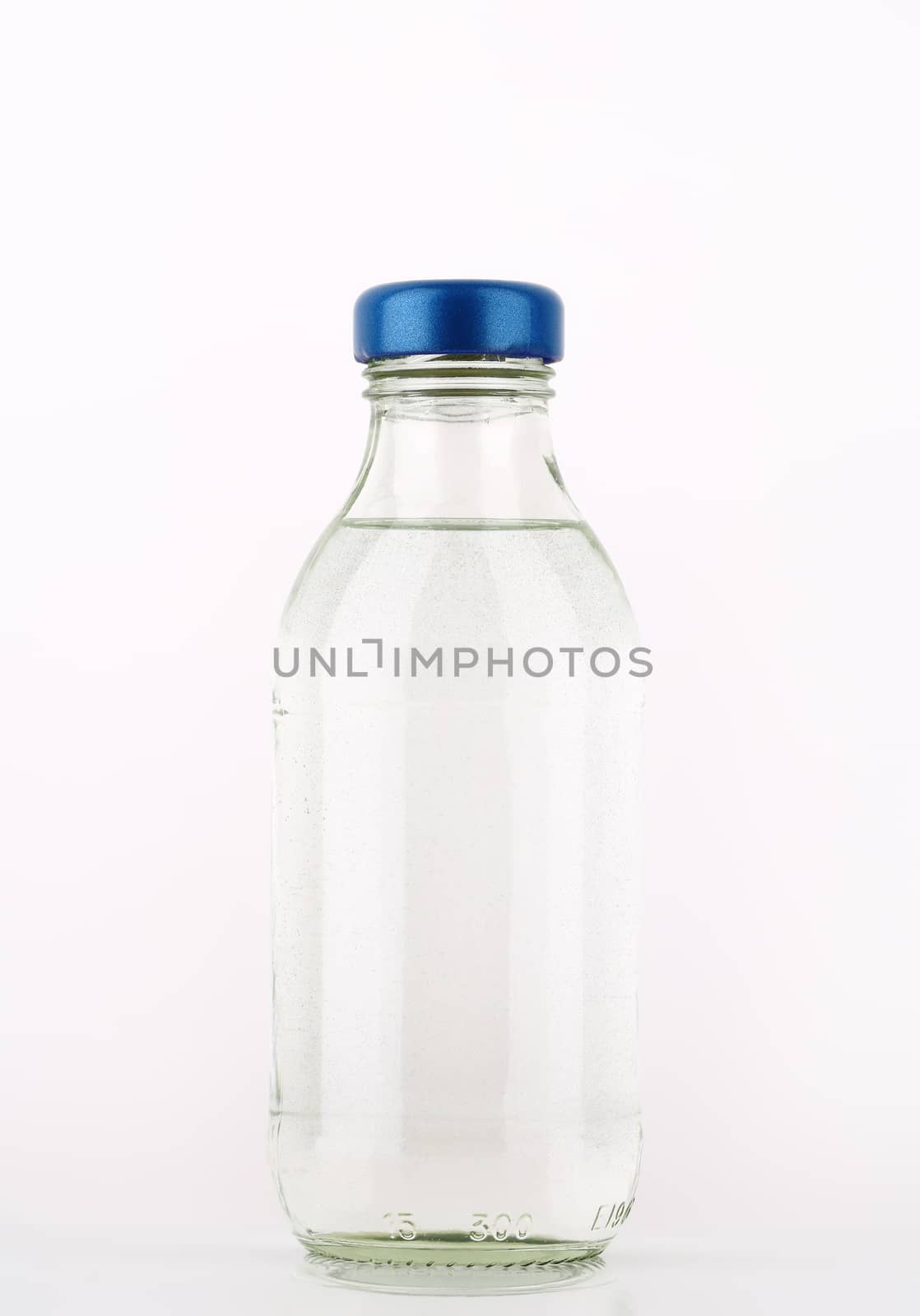 bottle of fresh water on white background